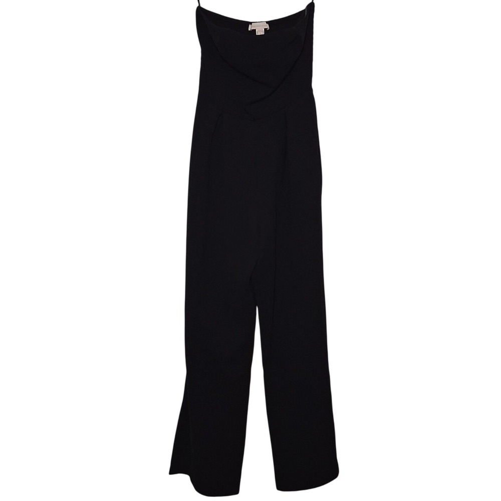 Monteau Los Angeles Black Strapless Wide Leg Jumpsuit S Smocked Back